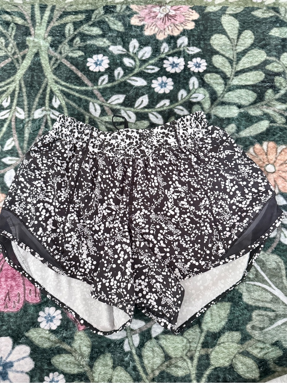 Black and White Lululemon Running Shorts
